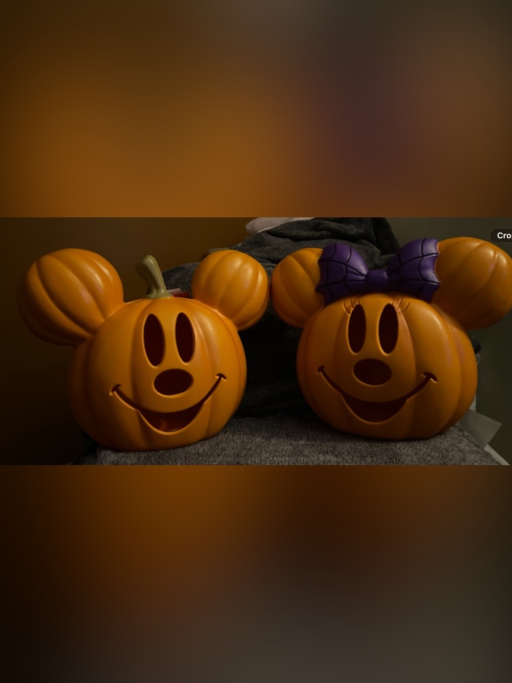 New Mickey & Minnie Mouse Light Up Halloween Pumpkins